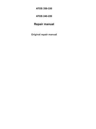 CLAAS ATOS 240-220 (Type A78) Tractor Service Repair Manual Serial No. A7800050 and up