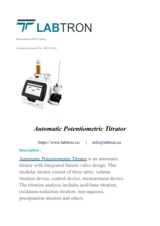 Automatic Potentiometric Titrator