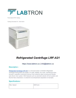 Refrigerated Centrifuge LRF-A21