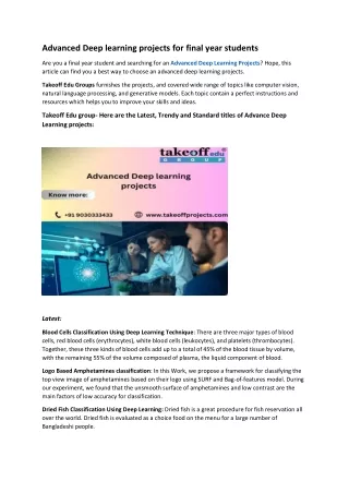 Advanced Deep learning projects