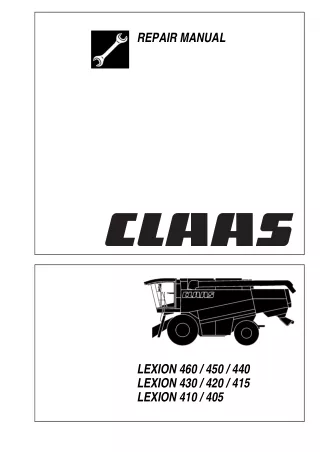 CLAAS LEXION 430  420  415 Combine (Type 453) Service Repair Manual