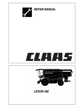 CLAAS LEXION 480 CAT NA Combine (Type 566) Service Repair Manual