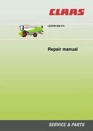 CLAAS LEXION 530-510 Combine (Type 583) Service Repair Manual