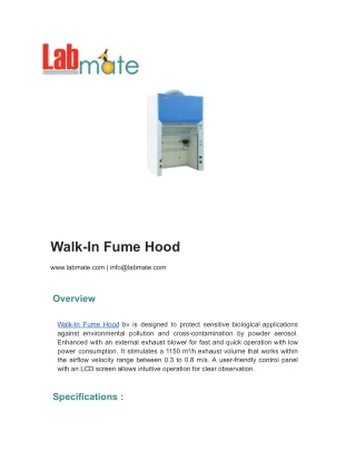 Walk-In Fume Hood