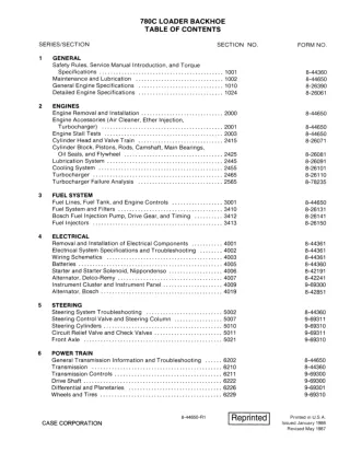 CASE 780C Loader Backhoe Service Repair Manual