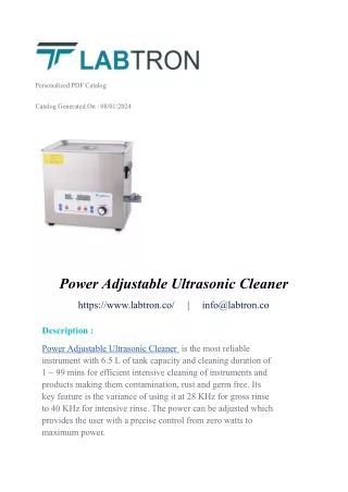 Power Adjustable Ultrasonic Cleaner