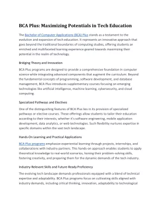 BCA Plus_ Maximizing Potentials in Tech Education