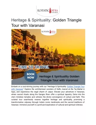 Heritage & Spirituality: Golden Triangle Tour with Varanasi