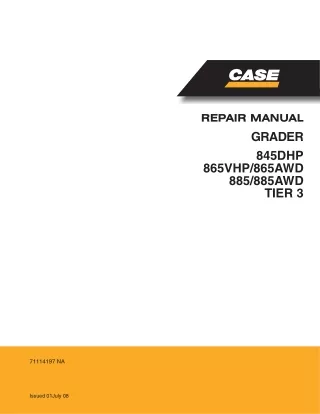 CASE 845DHP TIER 3 Motor Grader Service Repair Manual