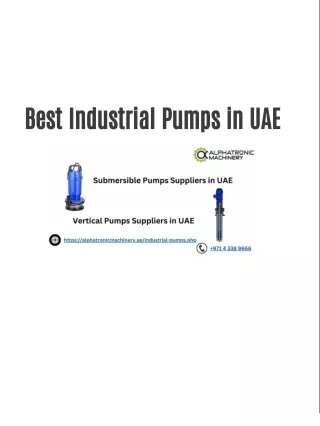 Best Industrial Pump Suppliers in UAE