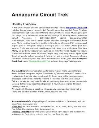 Annapurna Circuit Trek