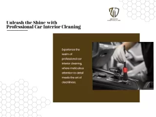 Unleash the Shine with Professional Car Interior Cleaning