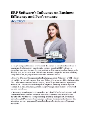 ERP Software's Influence on Business Efficiency and Performance