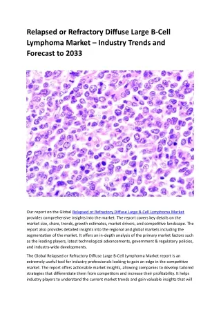 Relapsed or Refractory Diffuse Large B-Cell Lymphoma Market