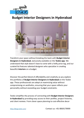 Budget Interior Designers in Hyderabad
