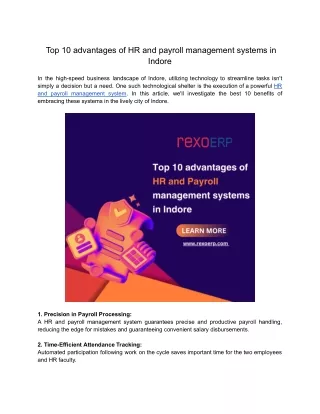 _Top 10 advantages of HR and payroll management systems in Indore