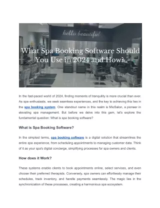 What Spa Booking Software Should You Use in 2024 and How?