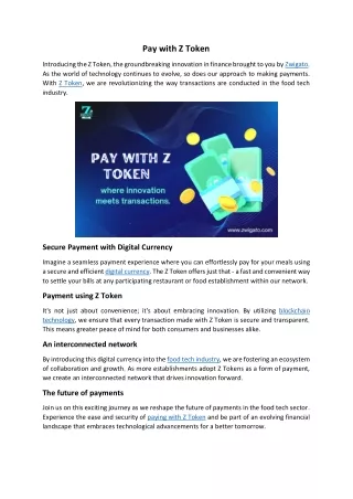 Pay with Z Token