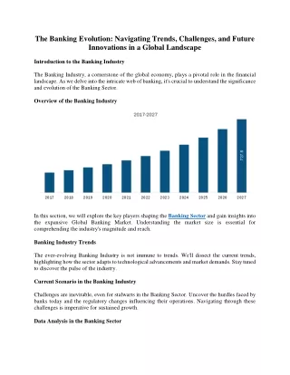 The Banking Evolution- Navigating Trends, Challenges, and Future Innovations in a Global Landscape