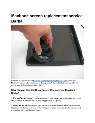 Macbook screen replacement service Barka