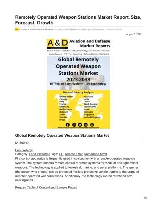 Remotely Operated Weapon Stations Market