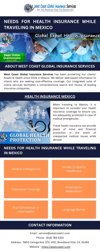 Needs for Health Insurance While Traveling in Mexico