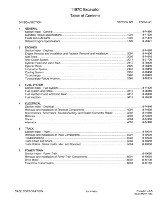 CASE 1187C Feller Buncher Service Repair Manual