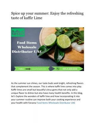 Spice up your summer: Enjoy the refreshing taste of kaffir Lime