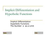 Implicit Differentiation and Hyperbolic Functions