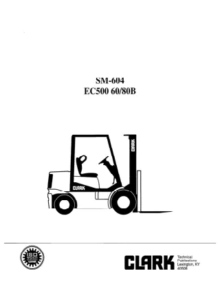 Clark EC500 60B Forklift Service Repair Manual