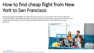 Cheap flight from New York to San Francisco