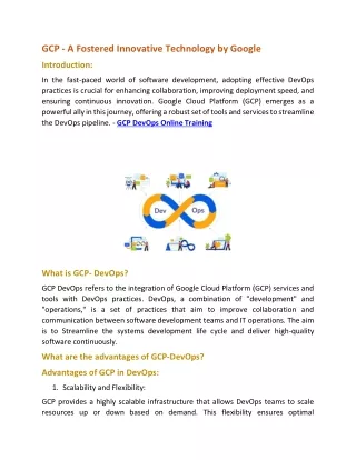 DevOps with GCP Training in hyderabad- Visualpath