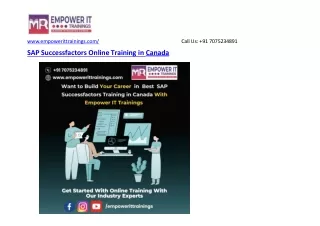 Best SAP Successfactors Online Training in Canada