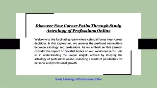 Discover New Career Paths Through Study Astrology of Professions Online