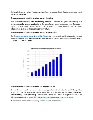 Telecommunication and Networking Industry