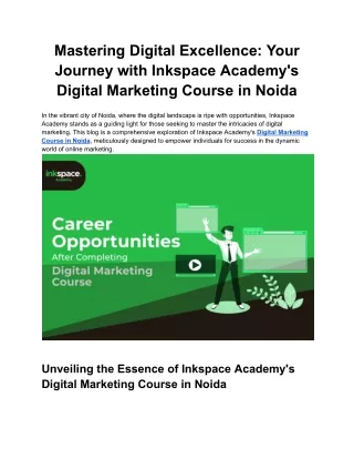 Mastering Digital Excellence_ Your Journey with Inkspace Academy's Digital Marketing Course in Noida