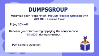 Exclusive Offer: 20% Discount on MB-220 Study Material at DumpsGroup.com