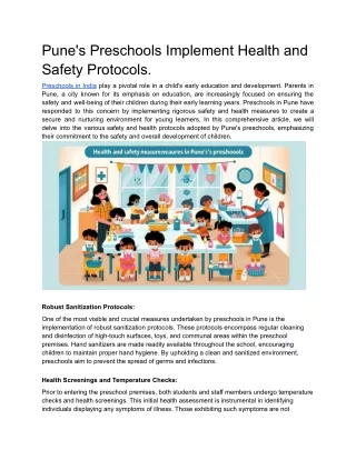 Pune's Preschools Implement Health and Safety Protocols.