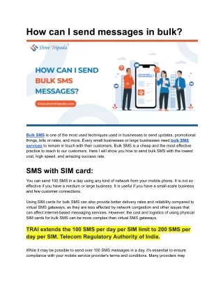 How can I send bulk SMS messages in 2024?