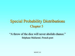 Special Probability Distributions Chapter 5
