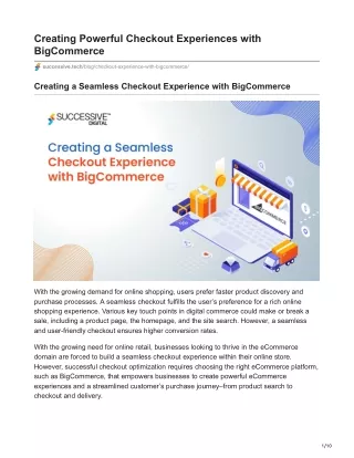 Creating a Seamless Checkout Experience with BigCommerce