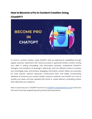 How to Become a Pro in Content Creation using ChatGPT_