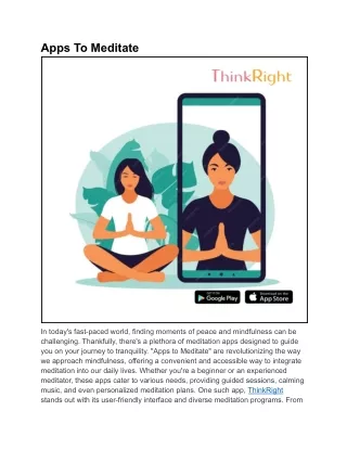 Apps To Meditate | ThinkRight