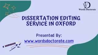 Dissertation Editing Service in Oxford