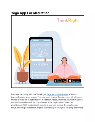 Yoga App For Meditation | ThinkRight