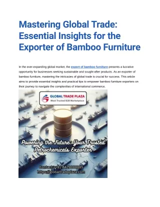 Mastering Global Trade_ Essential Insights for the Exporter of Bamboo Furniture