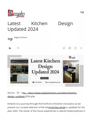 Latest Kitchen Design Updated 2024
