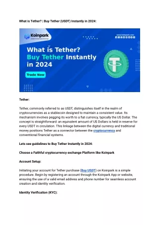 What is Tether? | Buy Tether (USDT) Instantly in 2024