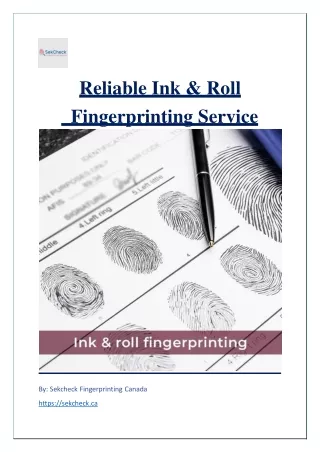 Reliable Ink & Roll Fingerprinting Service