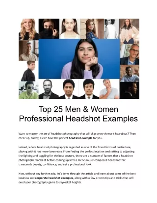 Top 25 Men & Women Professional Headshot Examples